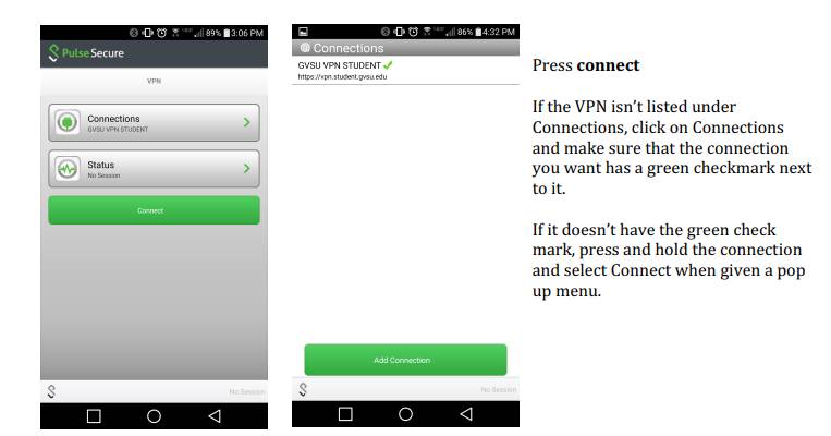 VPN should be listed under Connections